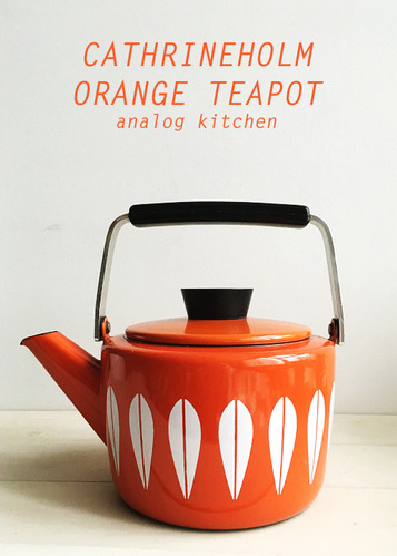 CathrineHolm Tea Pot 캐서린홀름 오렌지&amp; 화이트 티팟