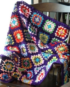 Handmade Blanket핸드메이드 퍼플 크로쉐 블랭킷