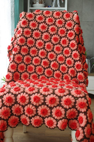 Vintage handmade Blanket핸드메이드 핑크데이지 블랑켓