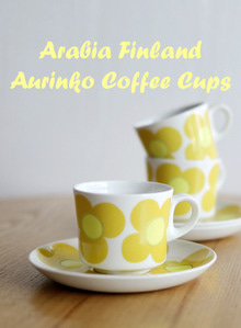 Arabia Finland Aurinko아라비아핀란드 아우린코 옐로우아우링코 커피컵 세트