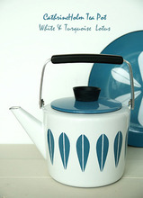 캐서린홀름CathrineHolm Tea Pot 화이트 &amp; 터키쉬 블루 티팟